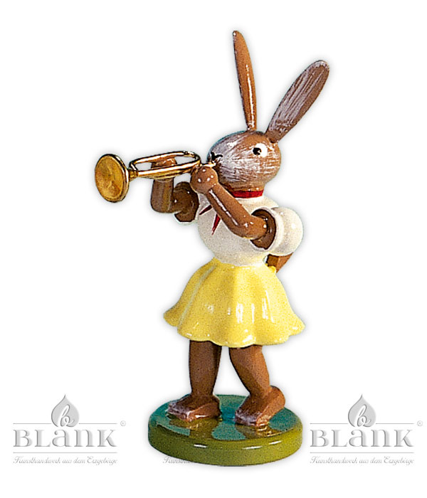 Osterhase mit Trompete, farbig