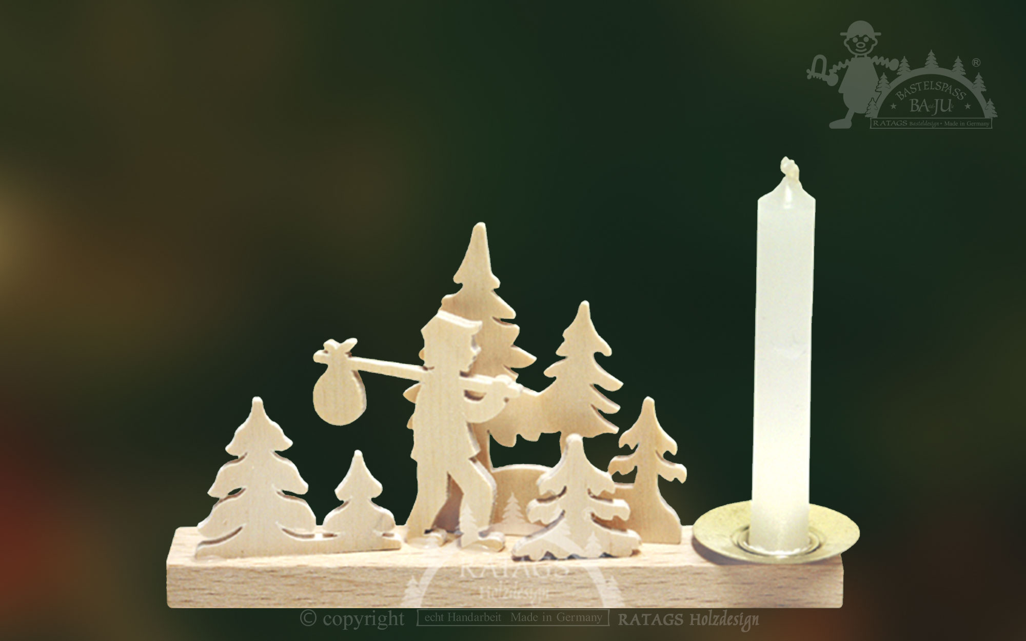 Candle holders for crafting, hikers in the forest