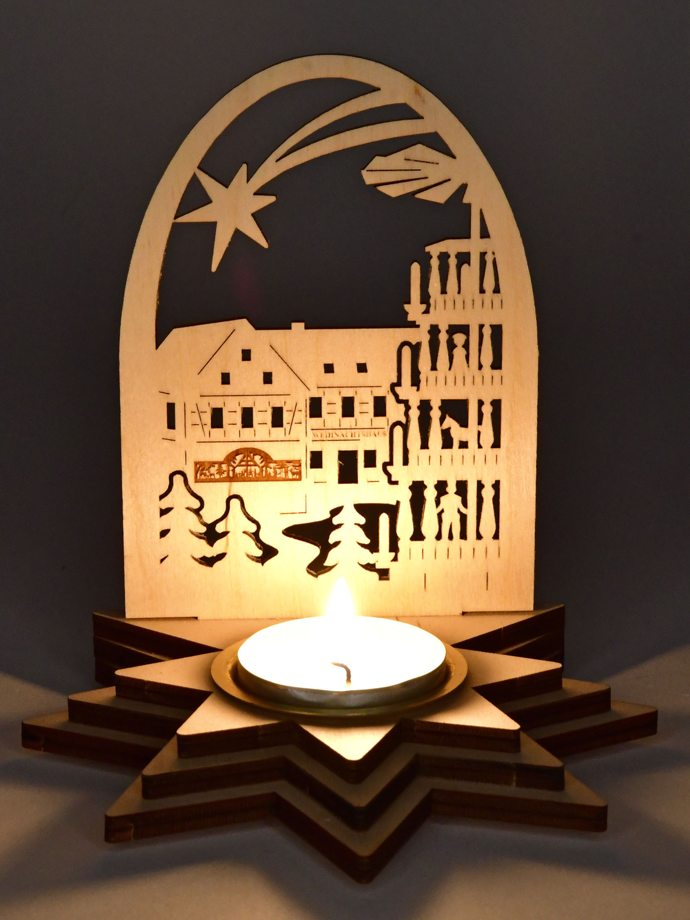 Schattenspiel, Kunsthandwerkerhaus RATAGS, 1 Teelichthalter