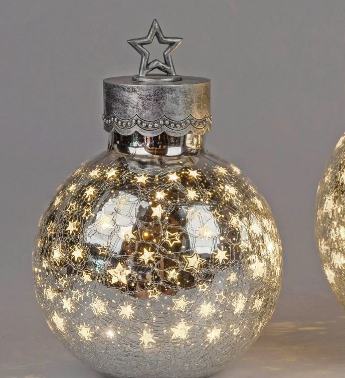 Dekokula 30 cm stjärna-silver