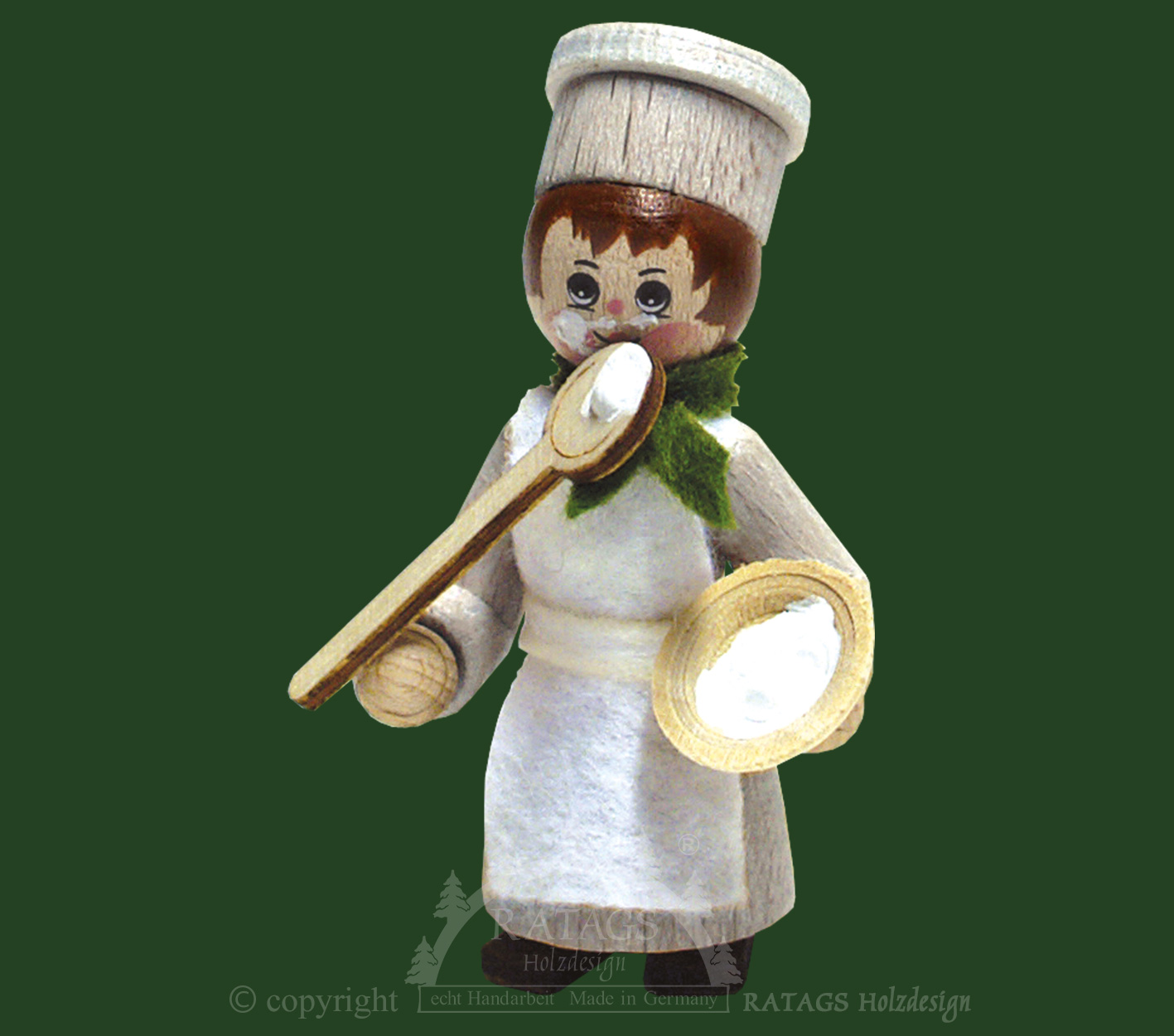 Figurine, sweet tooth with spoon and cream bowl