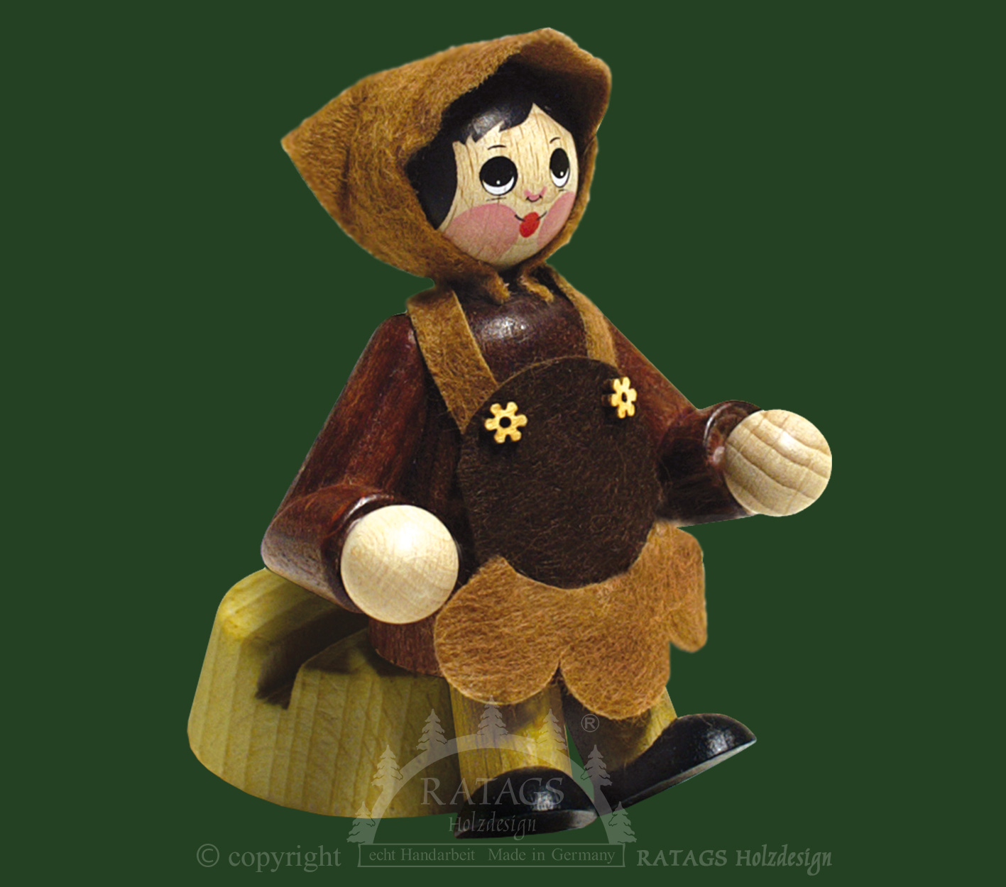 Large figure, girl with headscarf, seated, without base