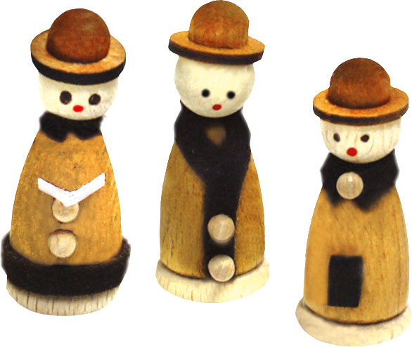 Miniaturfiguren, 3er Set, Kurrendesänger