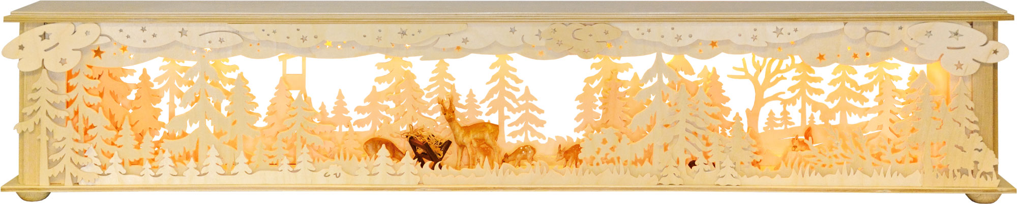 Large room light: feeding trough in the forest