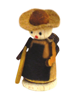 Miniature figure; forest man with wood
