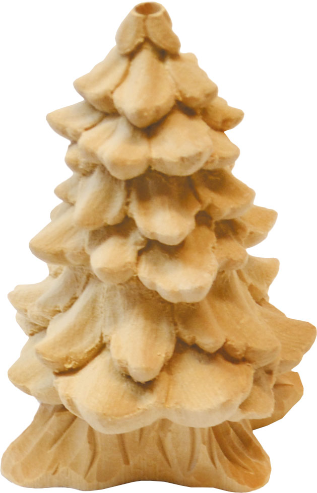 Smoking fir tree made of solid wood, small, natural