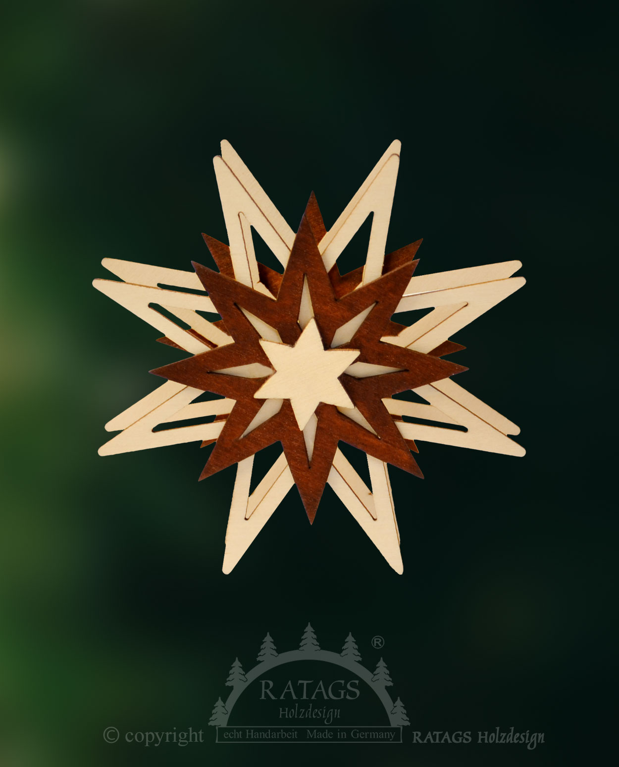 Attachable star, reddish brown