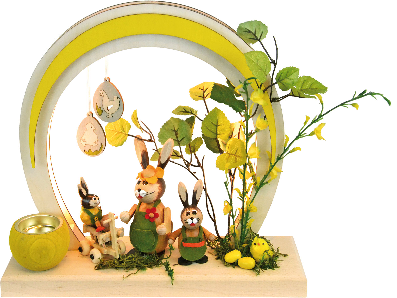Romantic Easter lamp, LED, round – yellow