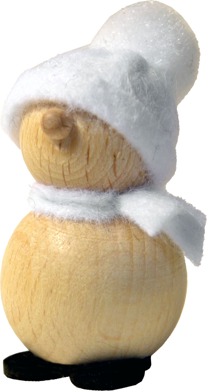 Schneemann kl., weiße Mütze & Schal 4 cm Schneemann kl., weiße Mütze & Schal 4 cm