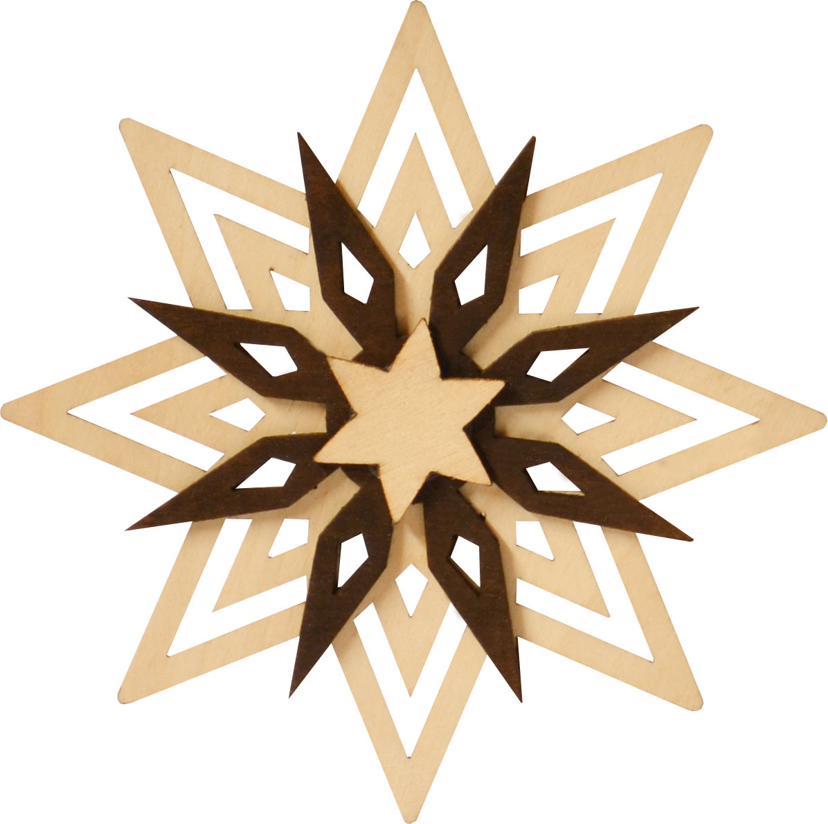 Large natural/dark brown star tree decoration for hanging