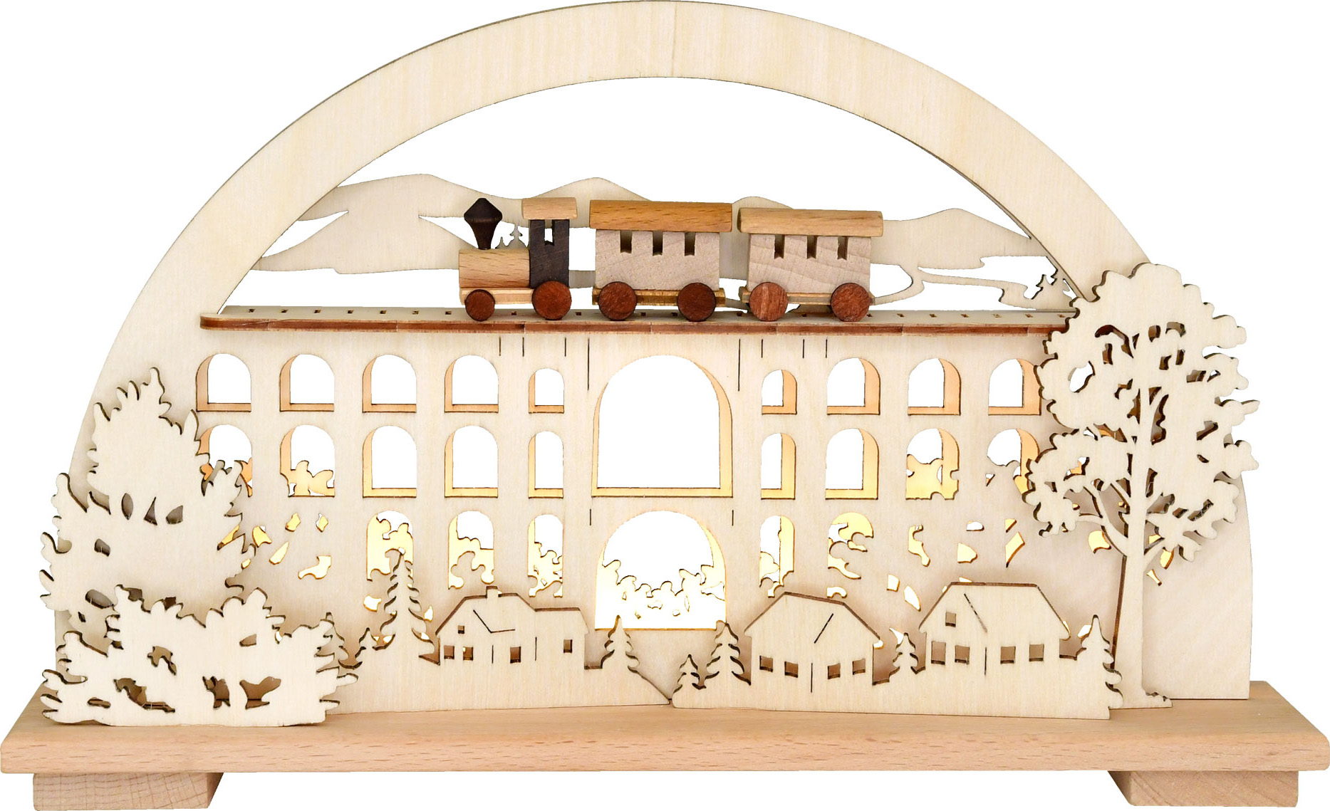 Miniature candle arch, railway viaduct LED strip