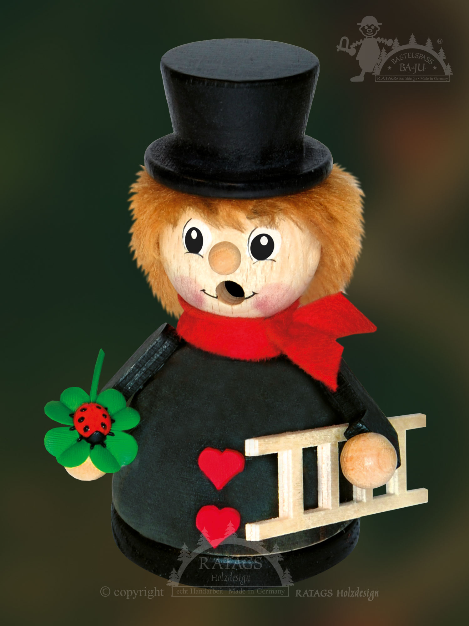 Räuchermännchen zum Basteln, Moppel, Schornsteinfeger Räuchermännchen zum Basteln, Moppel, Schornsteinfeger