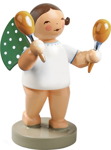 Engel mit Maracas dunkles Haar