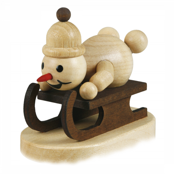 Schneemann, Junior, Rennschlittenfahrer Sockel 7 cm