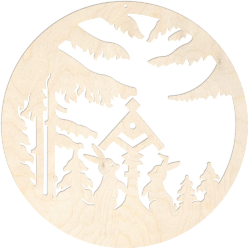 Window picture, rabbits