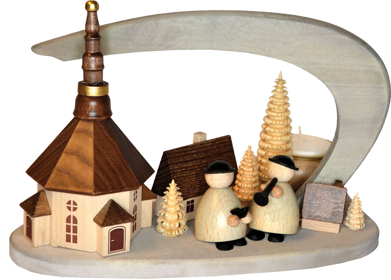 Table decoration Kurrende, 2 houses, church,