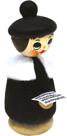 Figure, choir with book, black