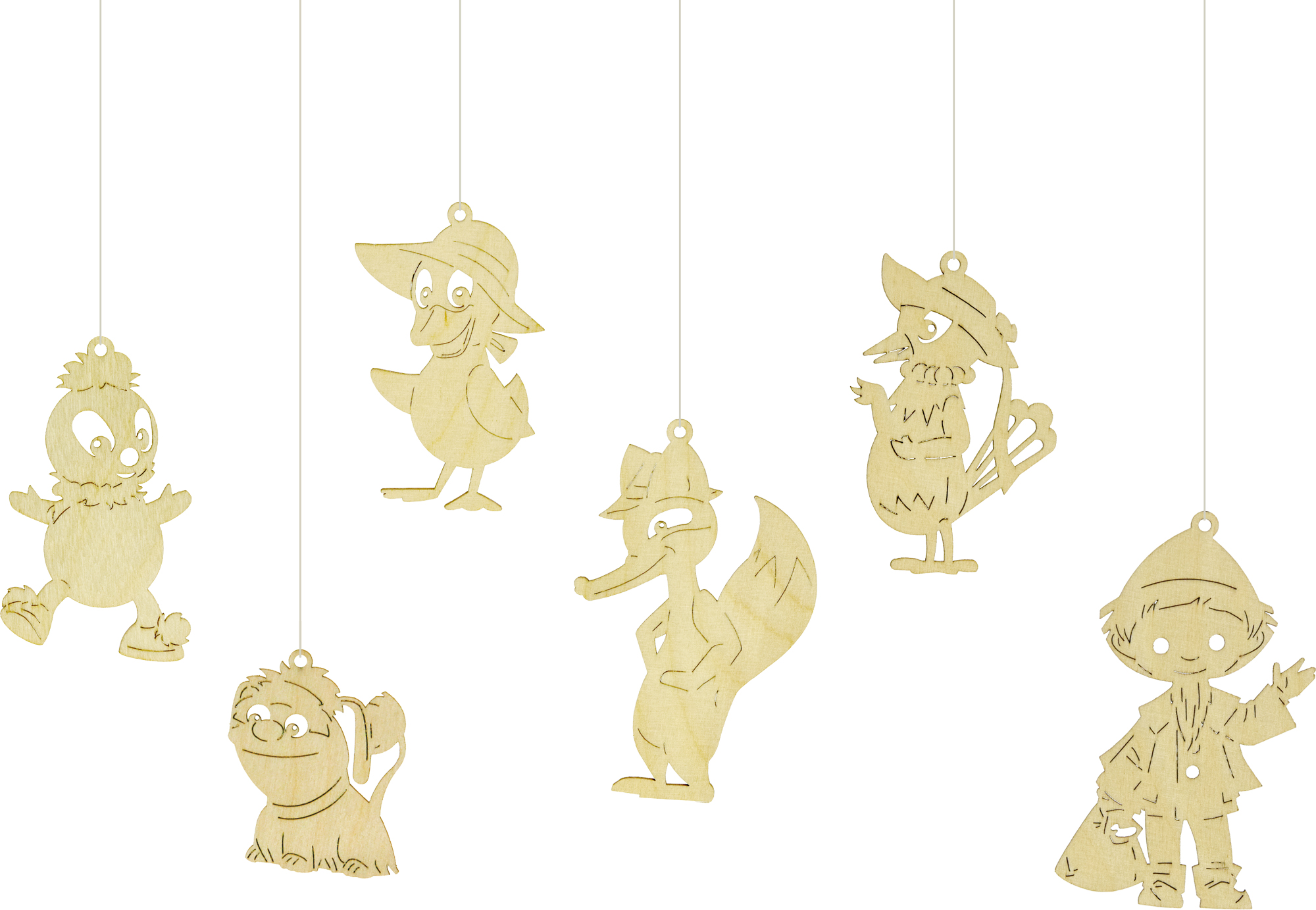 Decorative pendants Sandman and friends set, 6 pieces