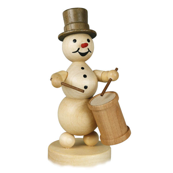 Snowman musician "long drum" base 12 cm