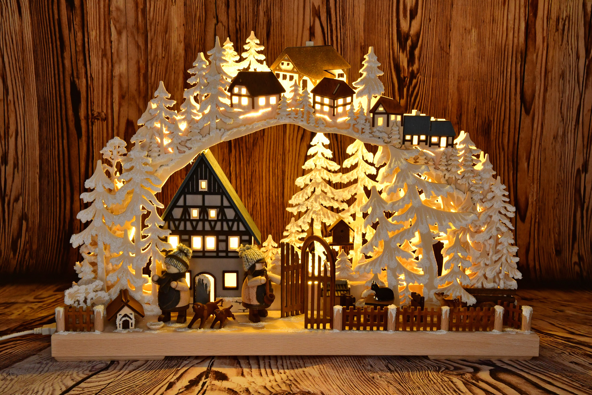 3D-Schwibbogen kl., Fachwerkträume Raureif