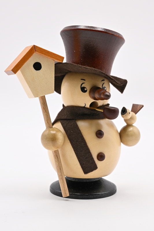 Incense smokers Snow boy with birdhouse na H 10.5 cm