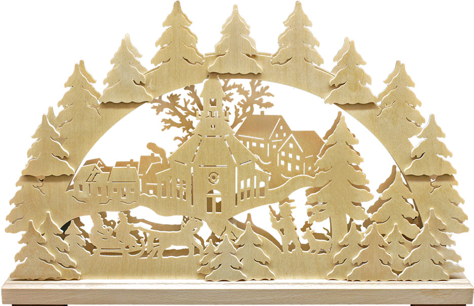 Schwibbogen kl., Schlittenfahrt 43 x 30 cm (BxH) Schwibbogen kl., Schlittenfahrt 43 x 30 cm (BxH)