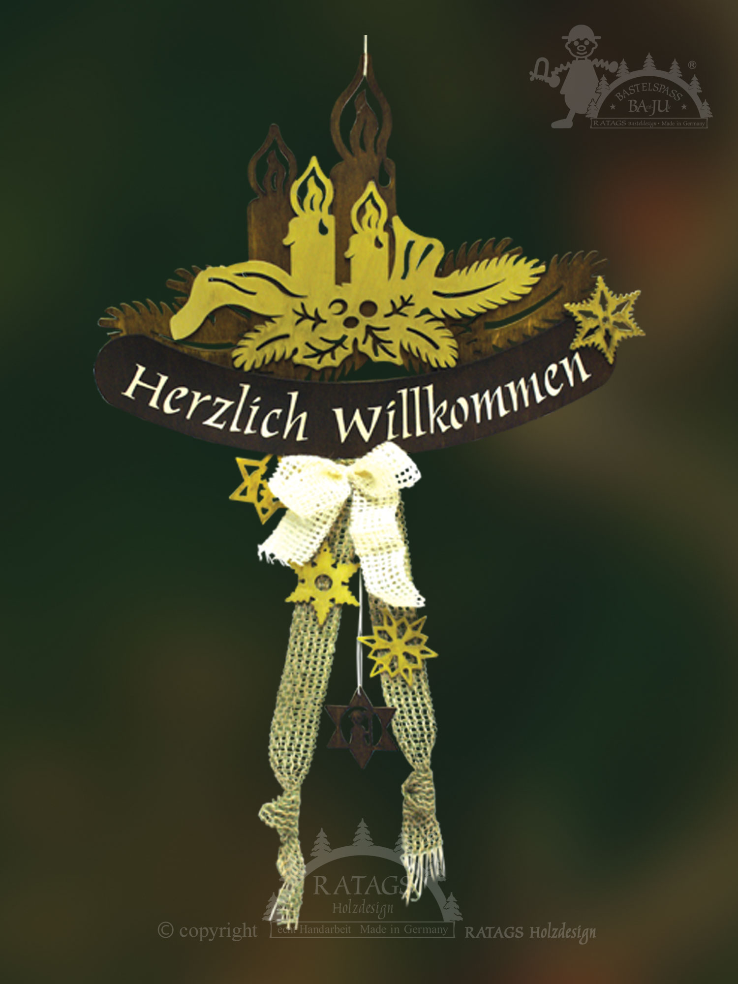 Türdekoration zum Basteln, Kerzen, ausgesägt, 8-teilig