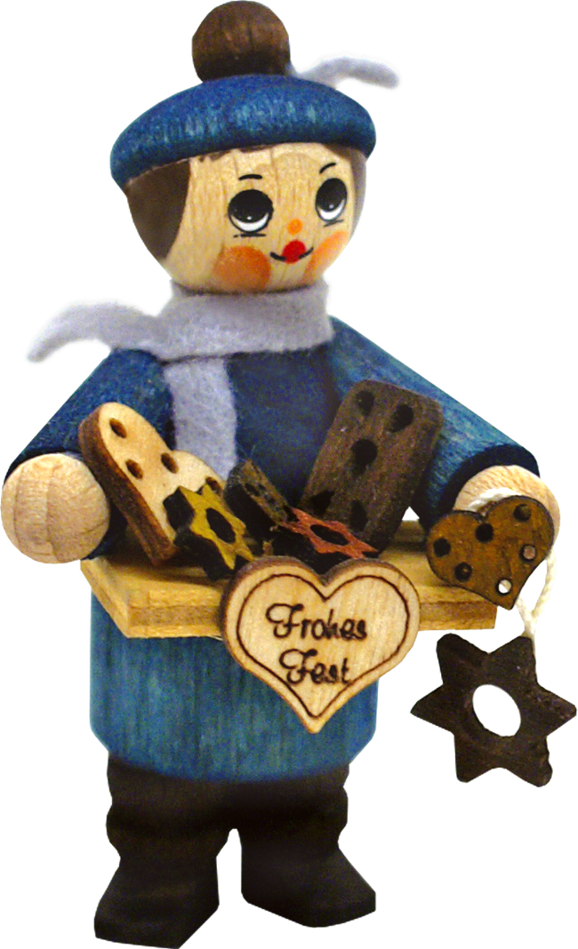 Figure, gingerbread seller, dove blue