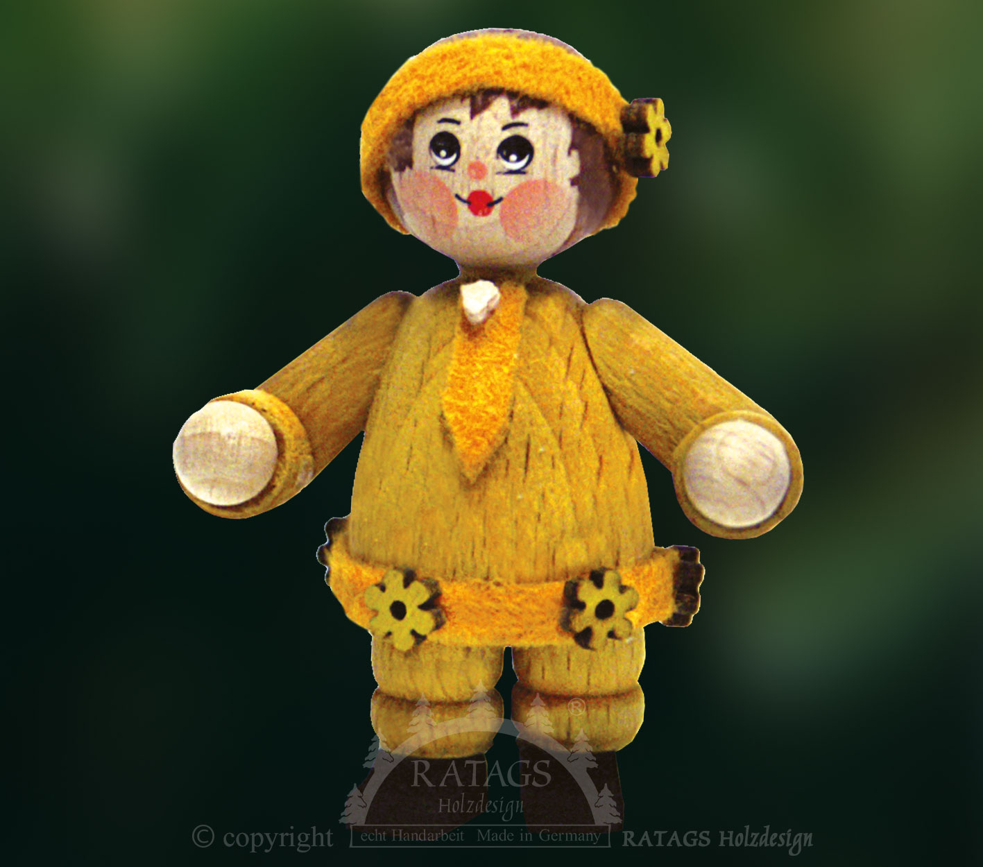 Figur, Kind mit Stirnband, gelb