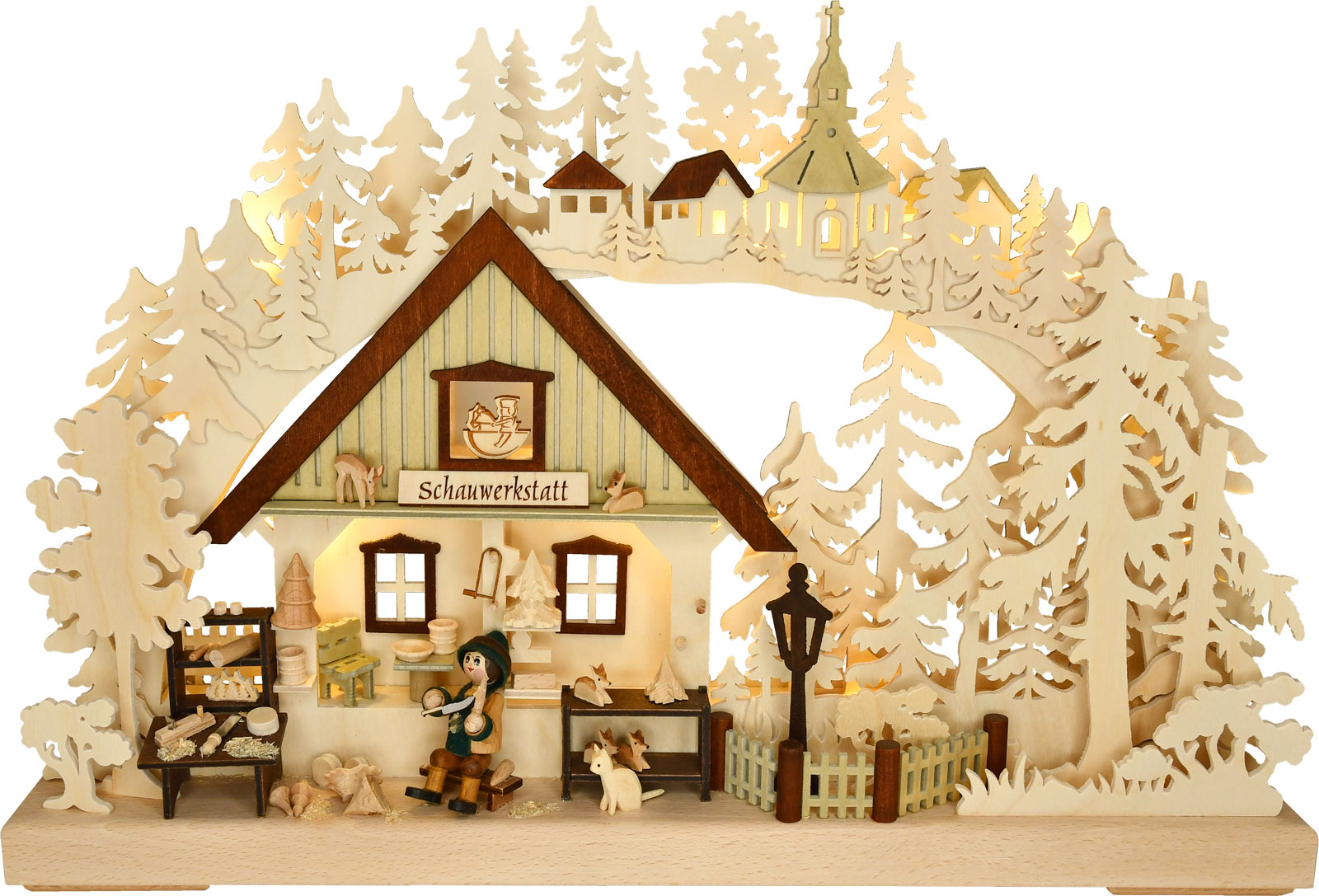 Small 3D Schwibbogen, carving, full USB