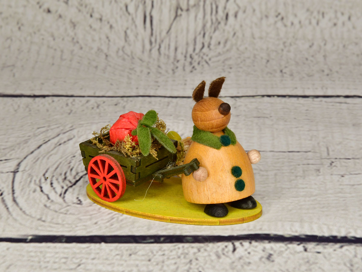 Häschen mit Leiterwagen, Möhren, Kiepe, Häschen mit Leiterwagen, Möhren, Kiepe,