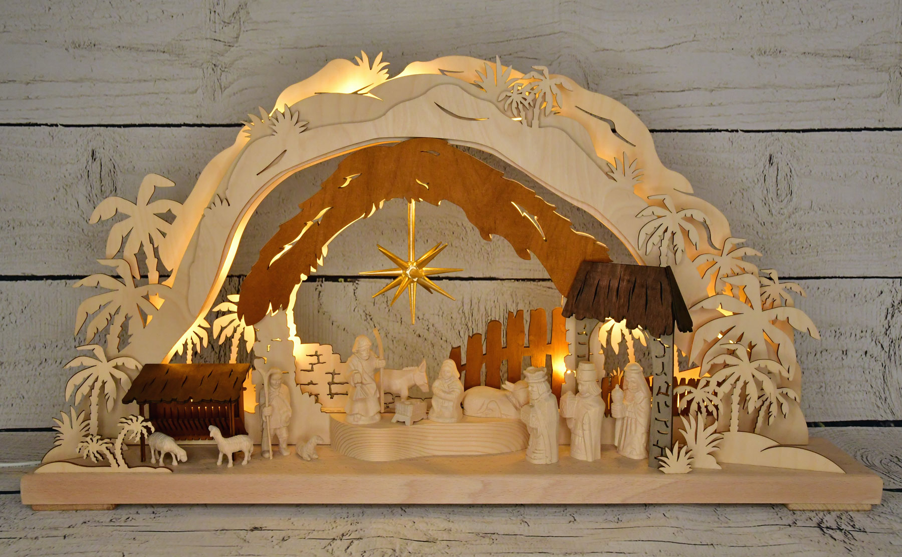 3D-Schwibbogen gr., Geburt Christi Stern über Bethlehem