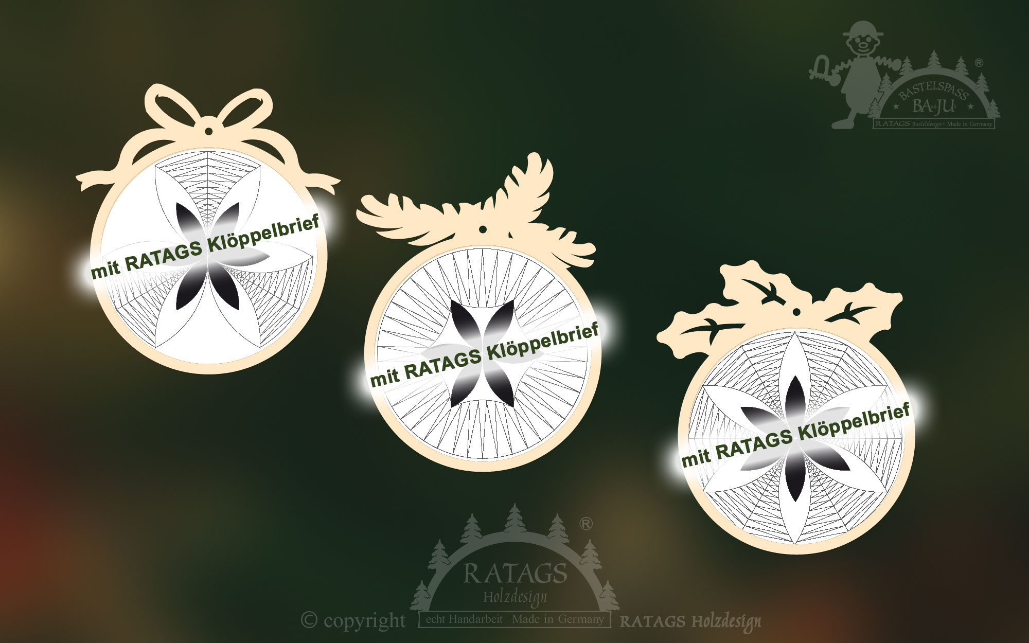 6 bobbin lace frames, balls for hanging with 3 RATAGS bobbin lace patterns