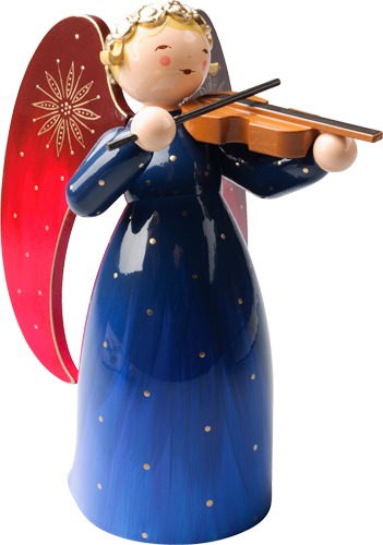 Engel reich bemalt, groß, mit Violine