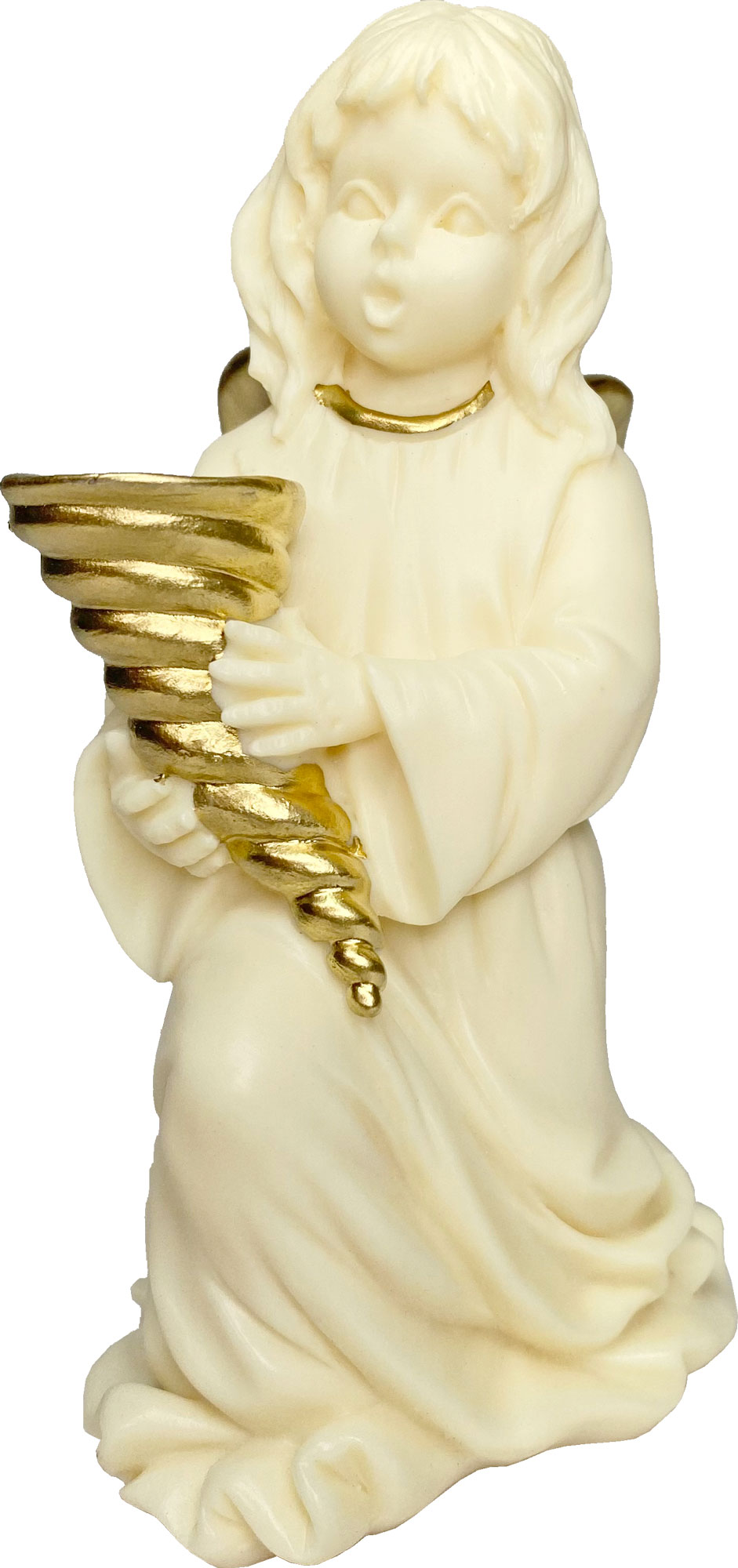 Small gold-plated poly angel with cornucopia FARO Italy