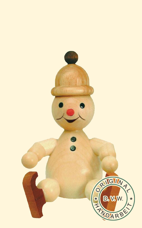 Schneemann, Junior sitzend, Schlittschuh