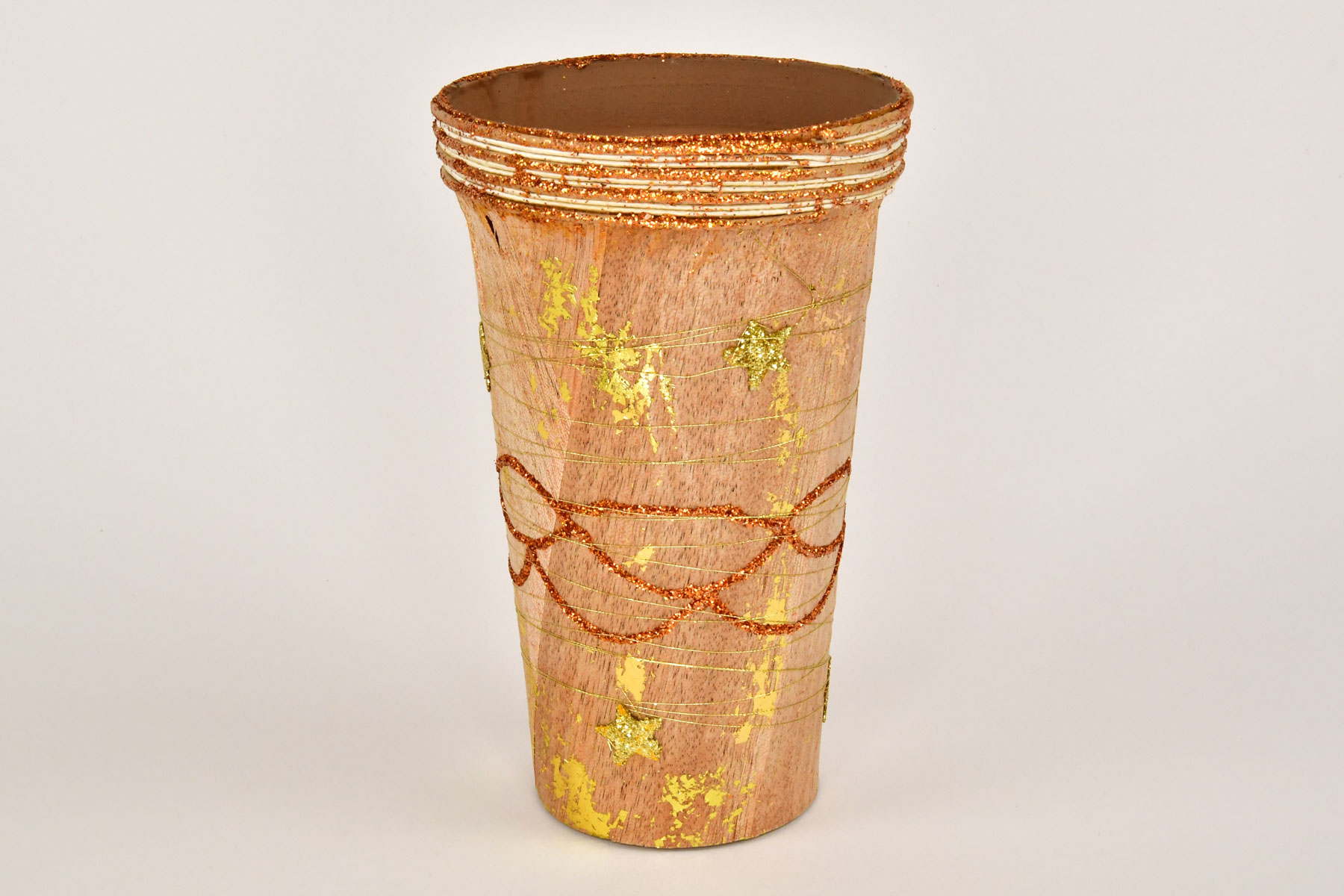 Pflanzgefäß Sisal mit Naturmaterialien Becher, hoch