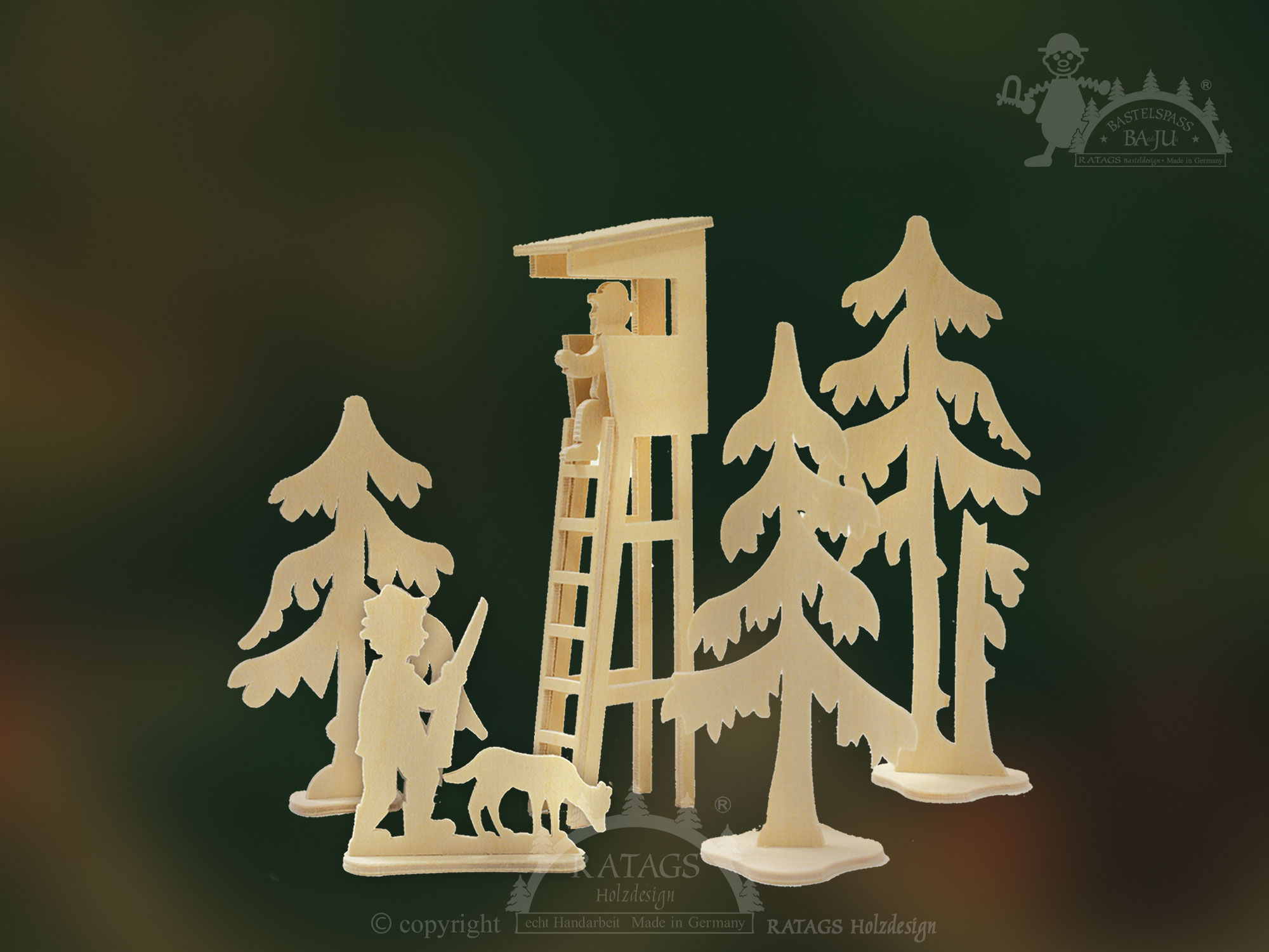 Plug-in figures for crafting, hunter's stand