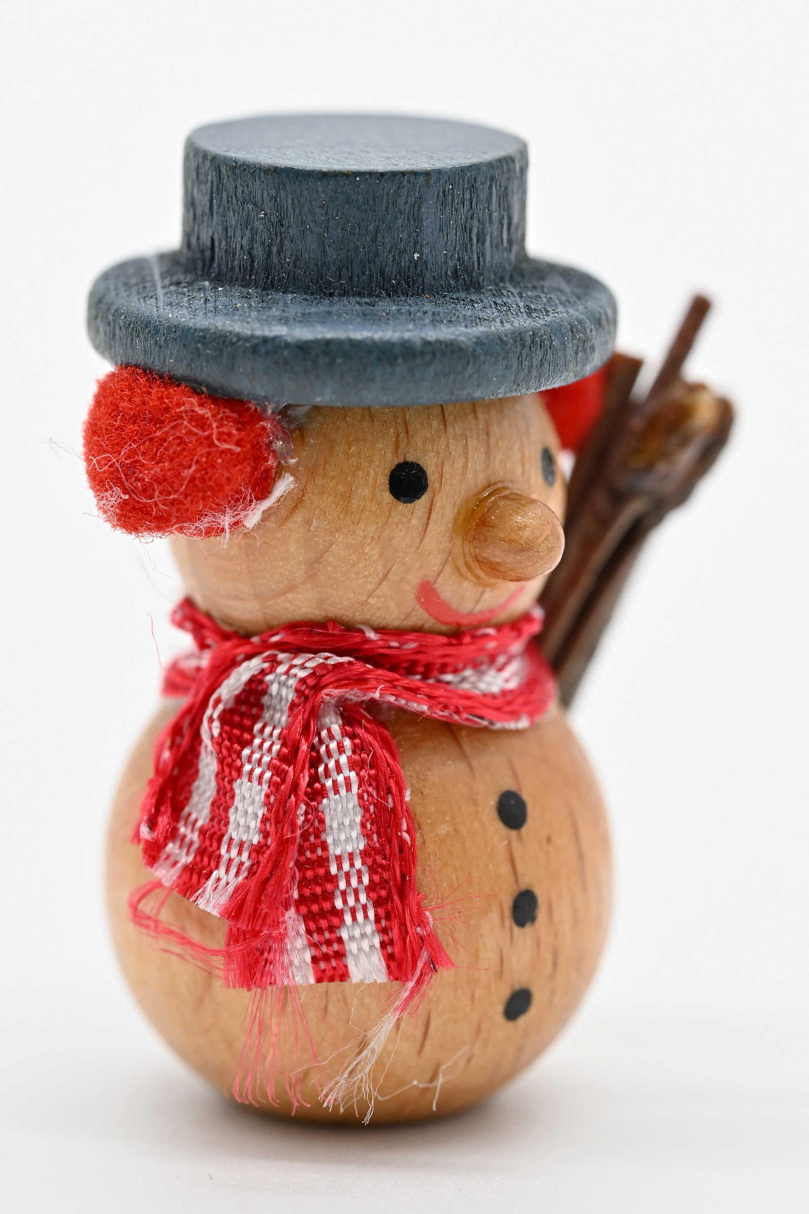 Miniaturfigur Schneemann, grauer Hut