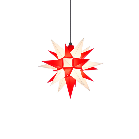 Herrnhut star A4 white/red plastic, outdoor use, 40 cm