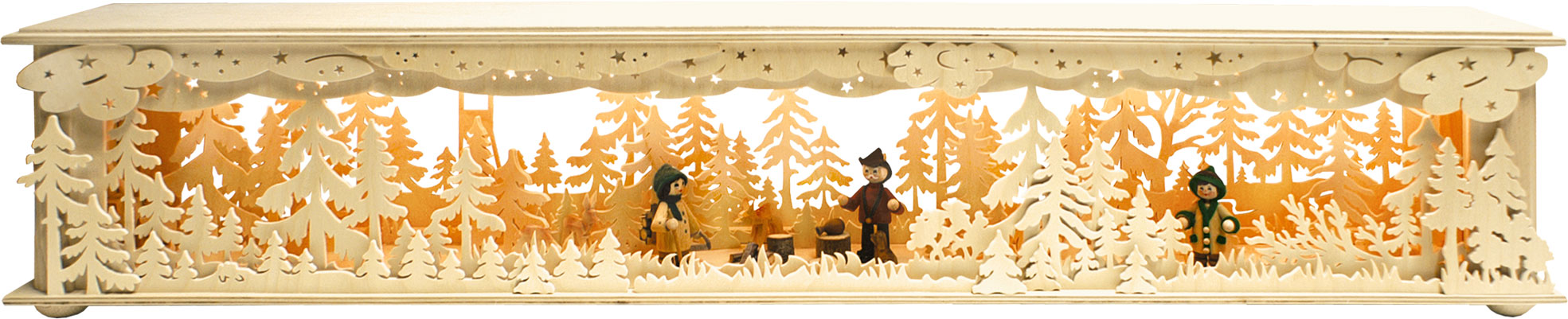 Raumleuchte gr., Wald/Hochsitz, 3 Figuren