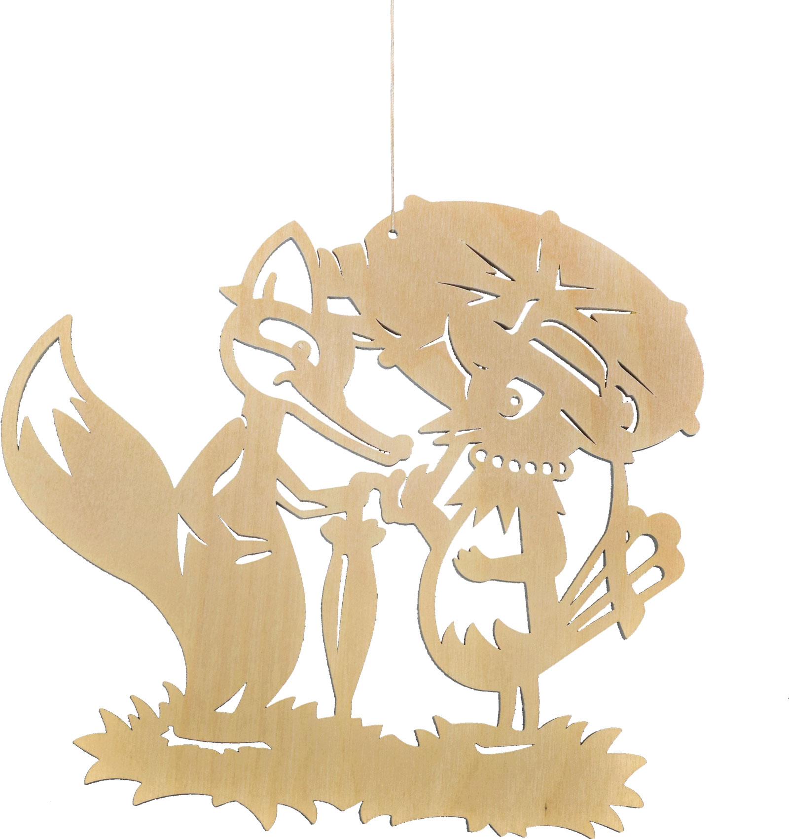 Window picture, Mr Fox and Mrs Magpie 21 x 20 cm (WxH)