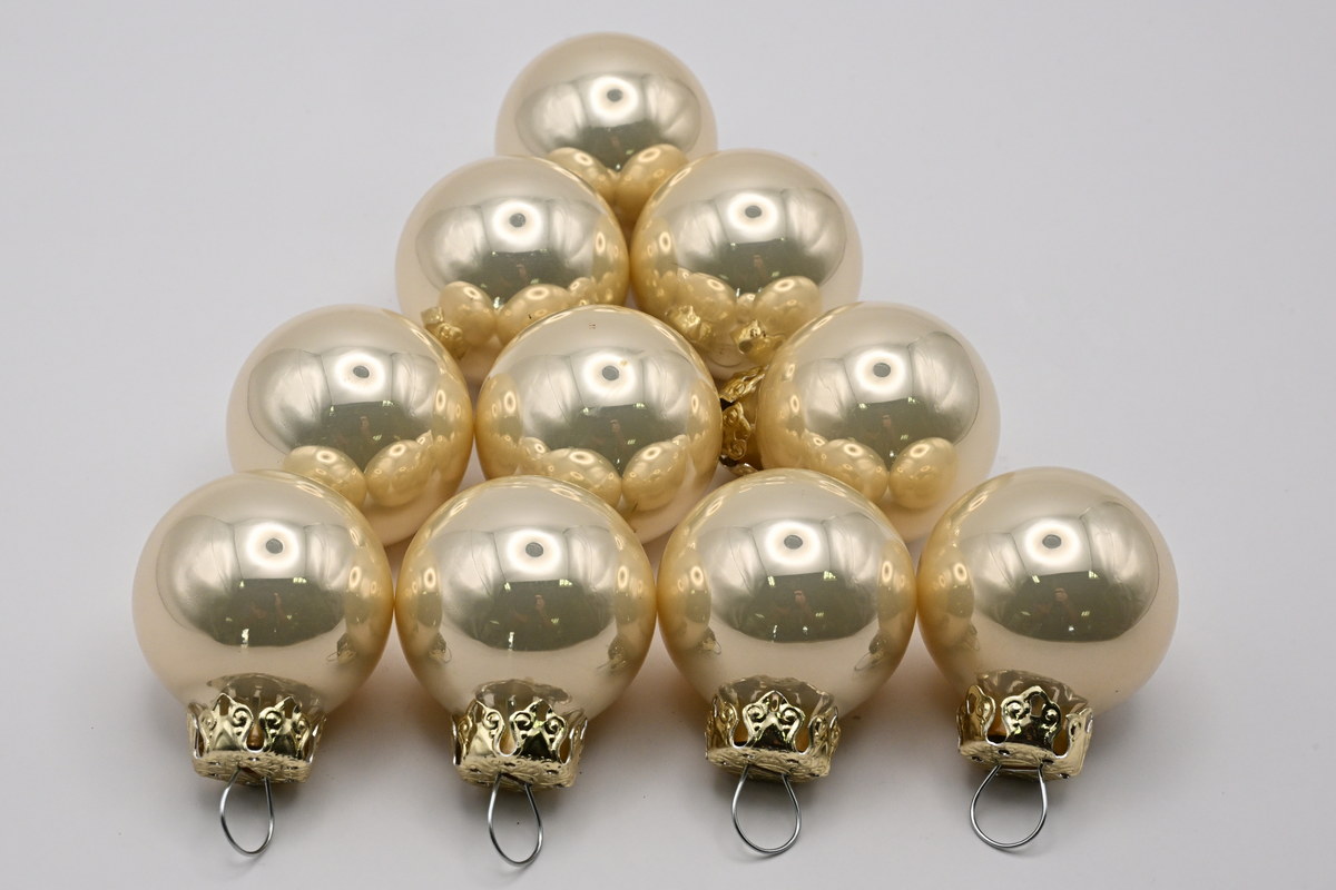 Glaskugeln, 15 Stk, 3 cm, Champagner Opal