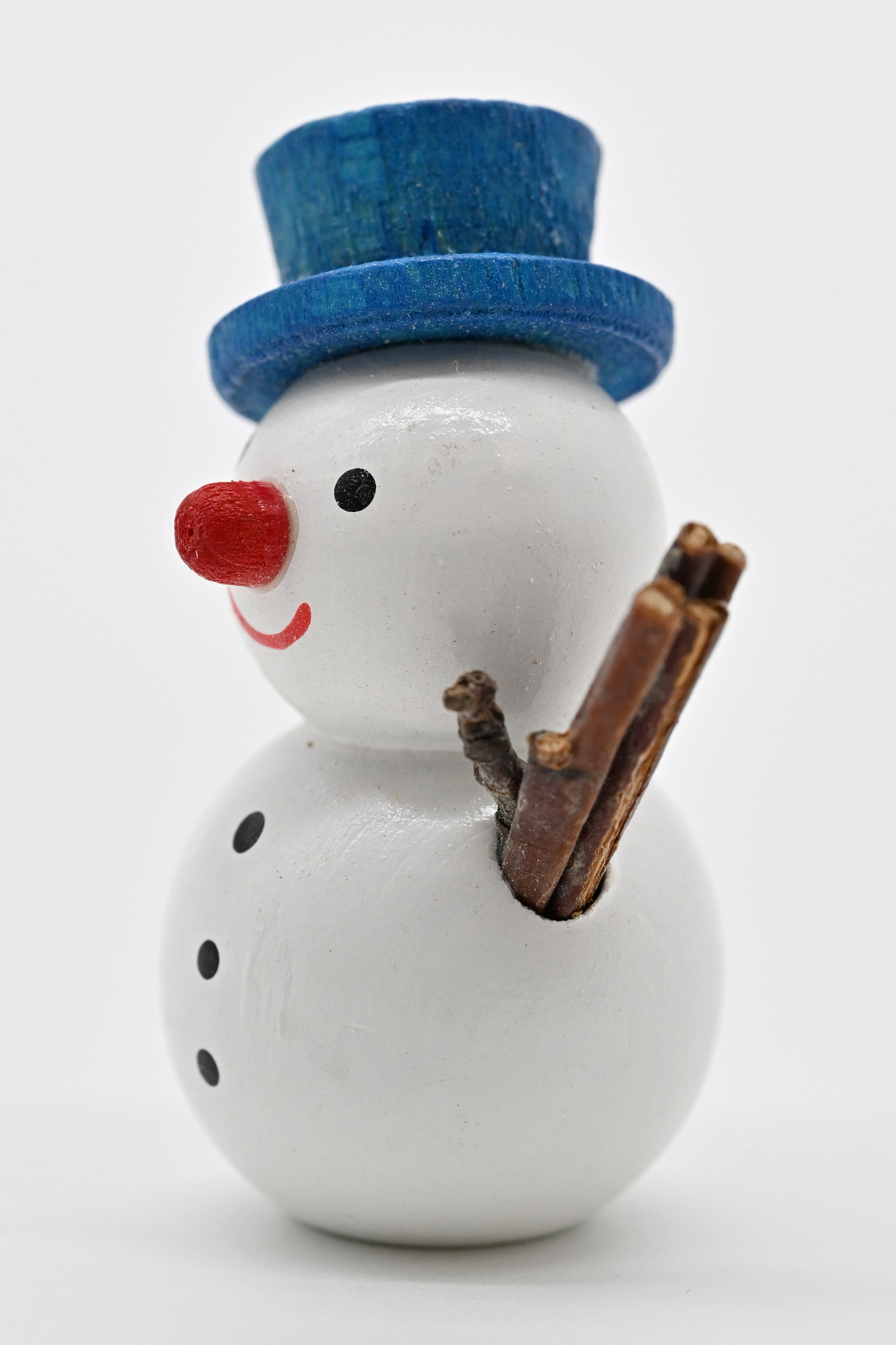 Schneemann weiß, blauer Hut, 3,5 cm