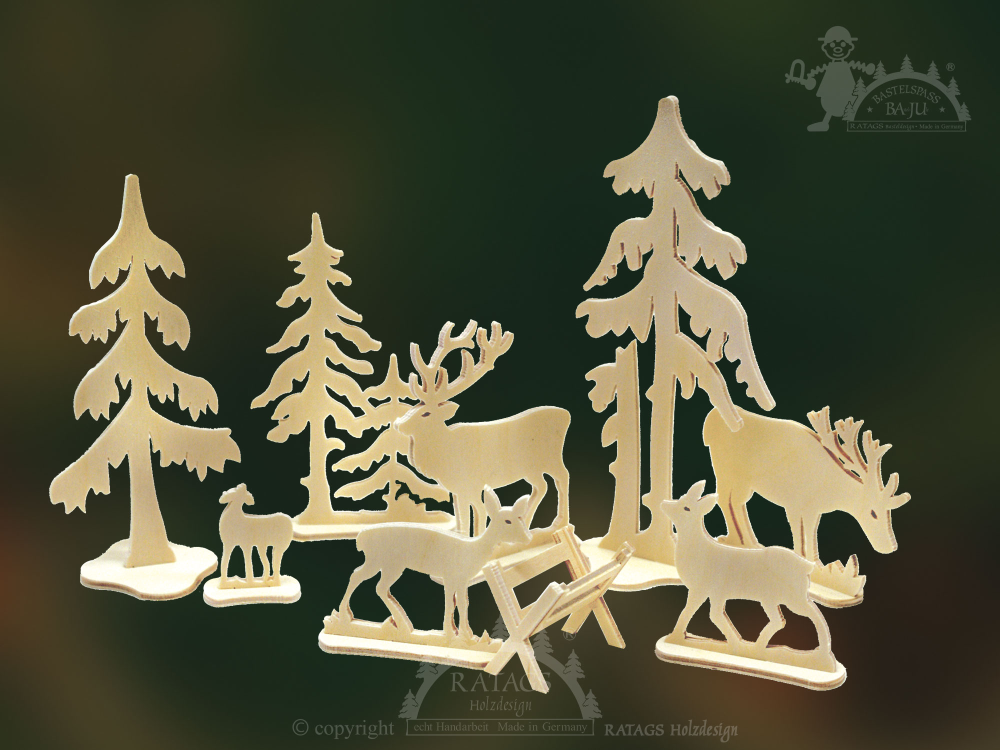 Plug-in figures for crafting, fallow deer
