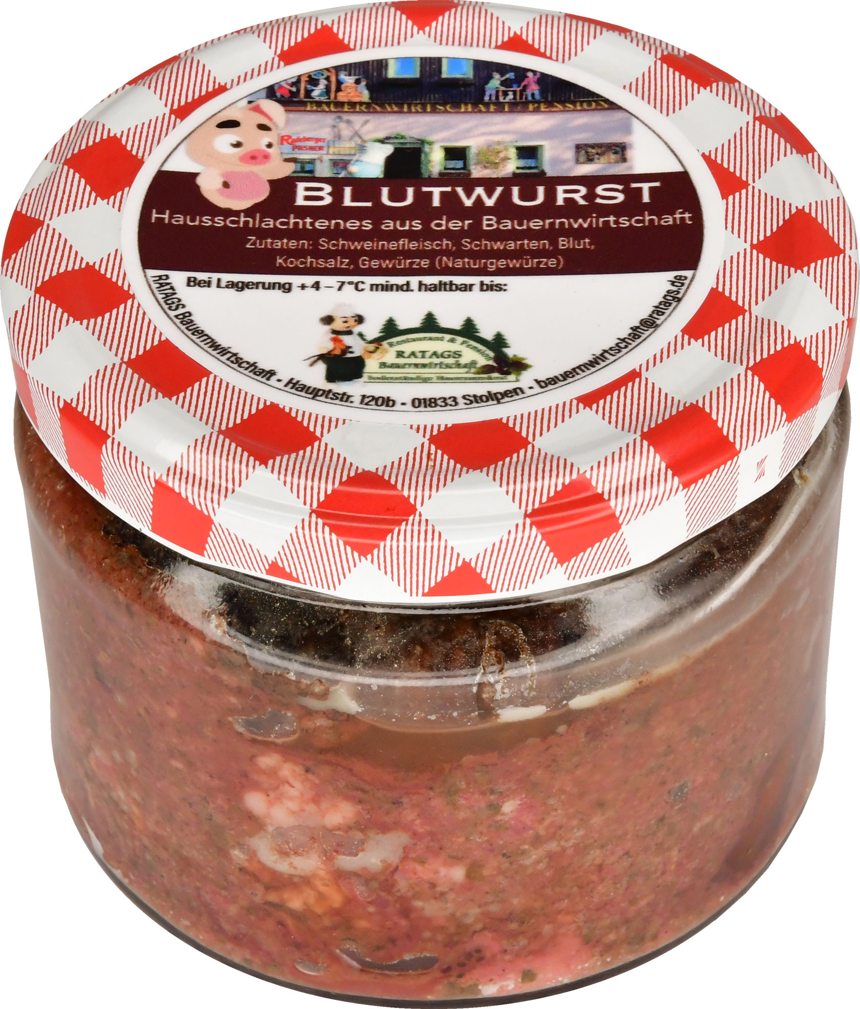 Blutwurst im Glas vom Schwein / 260g Wurstglas