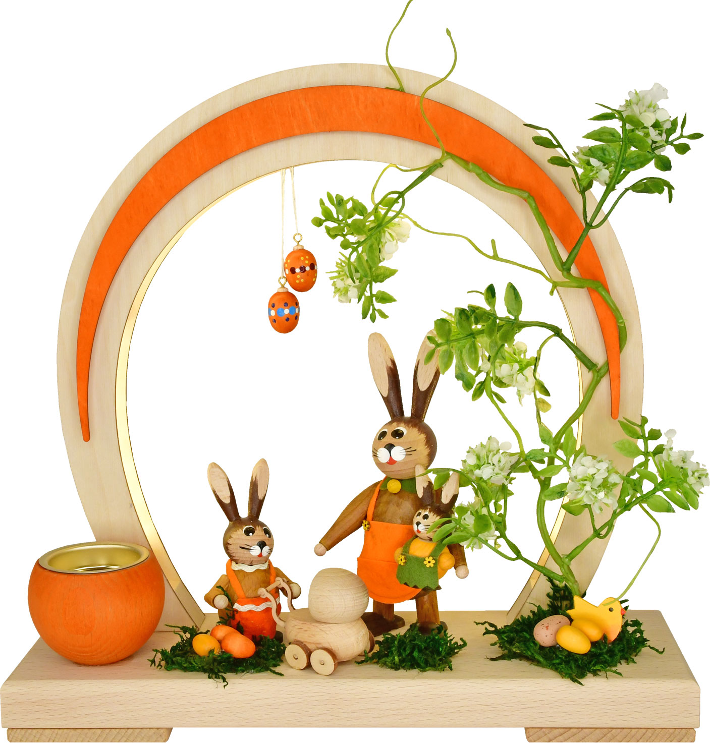 Romantikleuchte Ostern, LED, rund,orange Halb-USB, Zuleitung 2,30 m