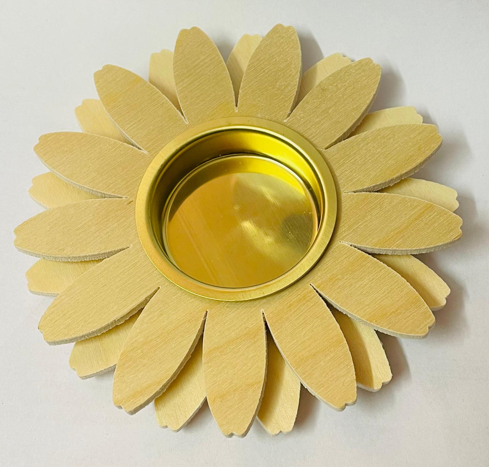 Teelichthalter, Blume, natur Ø 10,5 cm