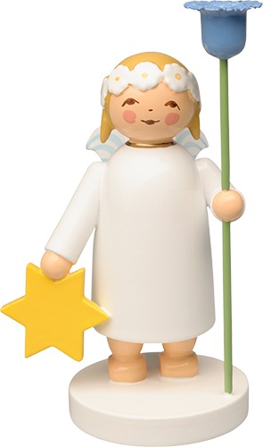 Margeritenengel, mittelgroß, mit Blume, blond Haare