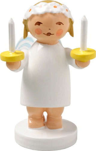 Gratulantenengel mit zwei Kerzen